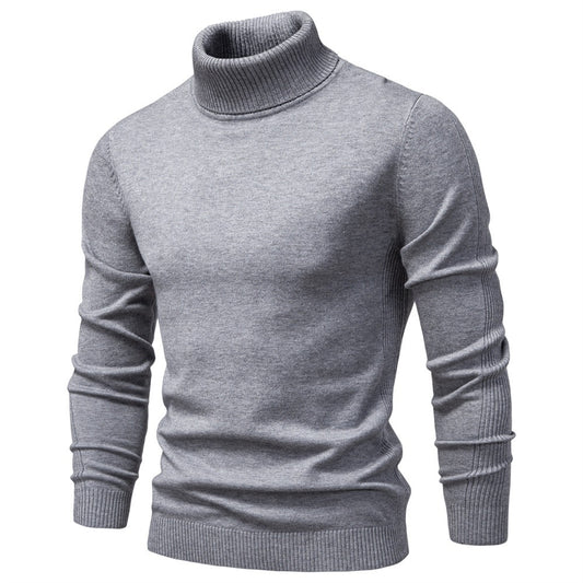 Men’s Solid Color Turtleneck Knit Sweater