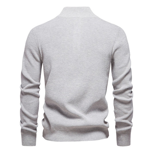 Men's Buttoned Turtleneck Sweater