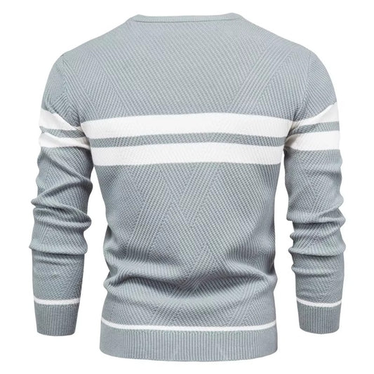 Men's Casual Striped Crew Neck Sweater