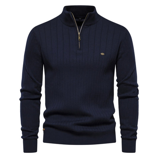 Men's Casual Half-Zip Turtleneck Sweater