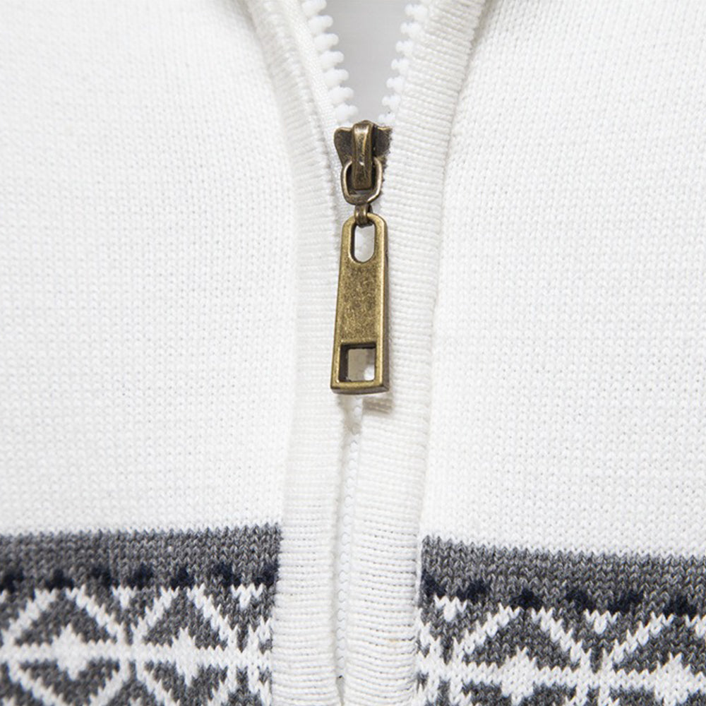 Men's Half-Zip Stand Collar Polo Sweater