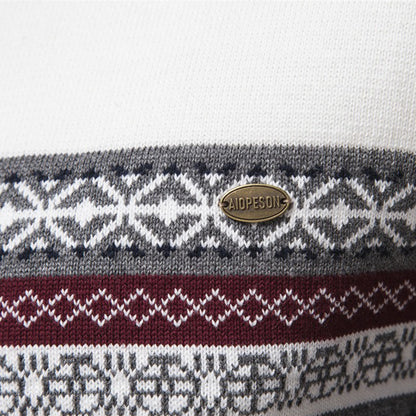 Men's Half-Zip Stand Collar Polo Sweater