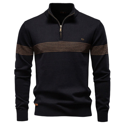 Men's Stand-collar Half-zip Sweater