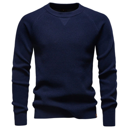 Men's Crew Neck Solid Color Sweater