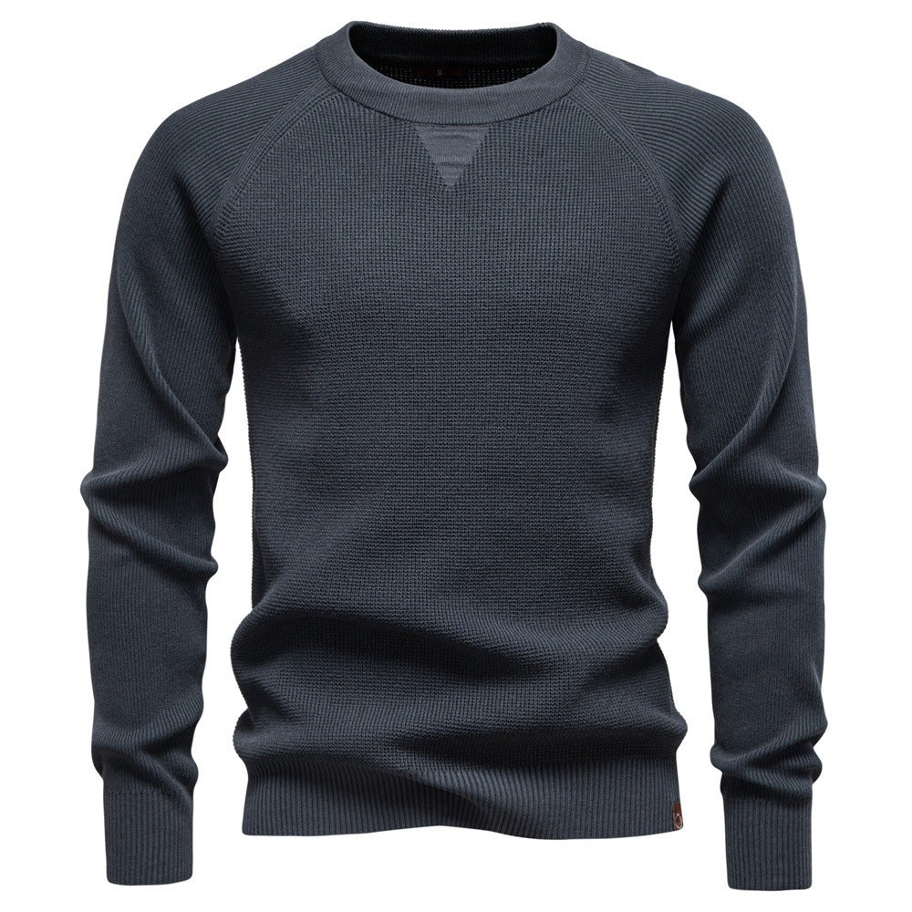 Men's Crew Neck Solid Color Sweater