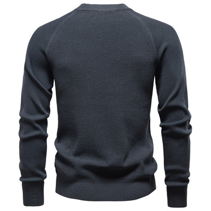 Men's Crew Neck Solid Color Sweater