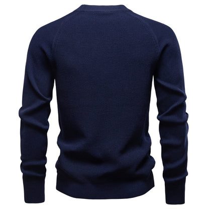 Men's Crew Neck Solid Color Sweater