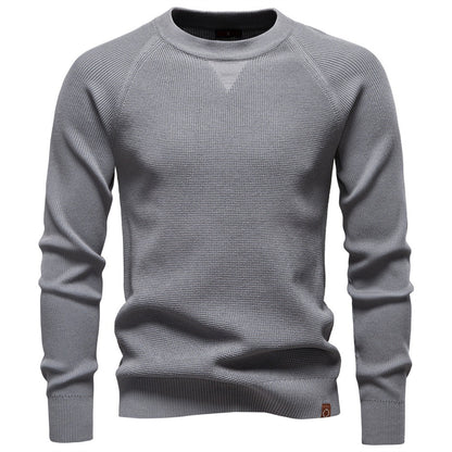 Men's Crew Neck Solid Color Sweater