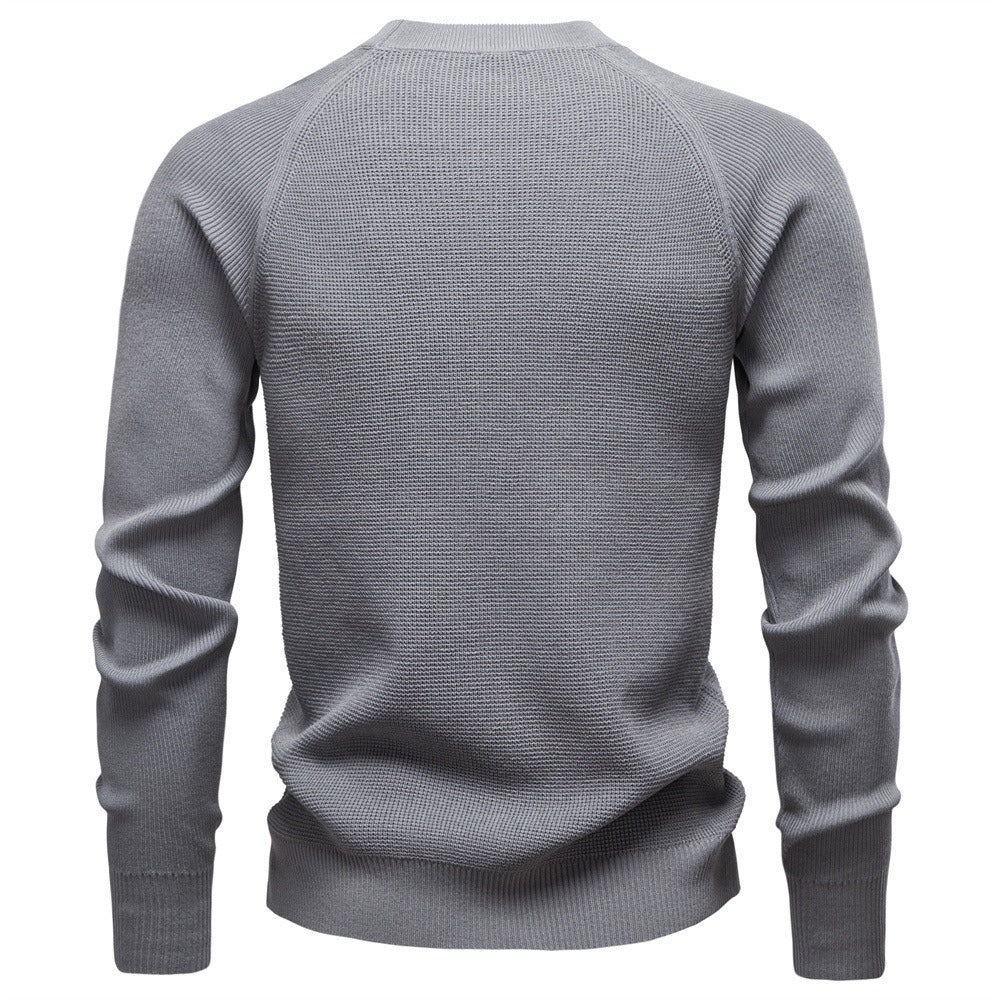 Men's Crew Neck Solid Color Sweater