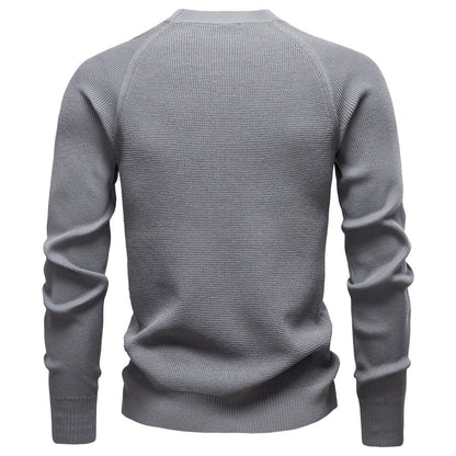 Men's Crew Neck Solid Color Sweater
