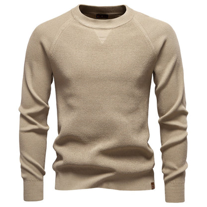 Men's Crew Neck Solid Color Sweater