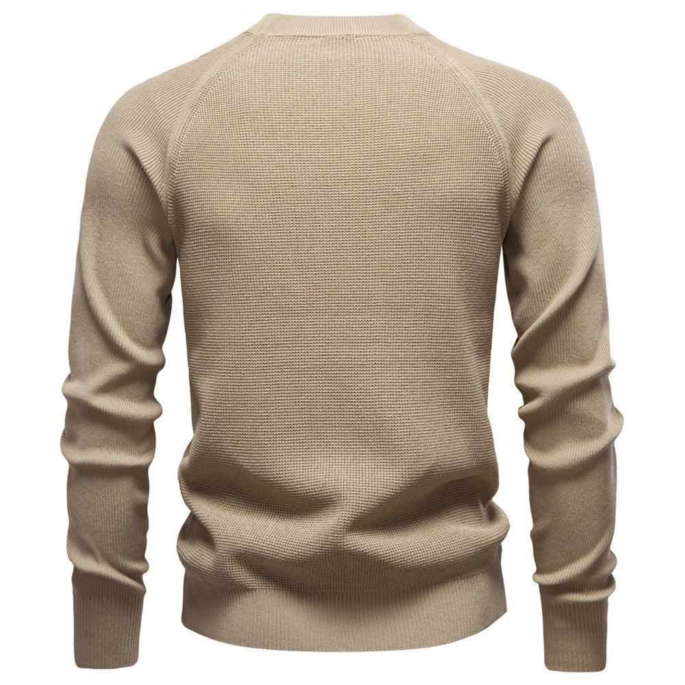 Men's Crew Neck Solid Color Sweater